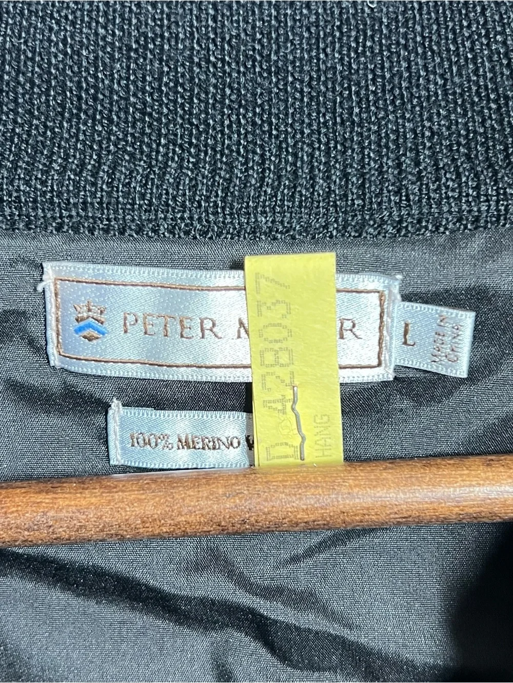 Peter Millar Sweater Mens Size L Black Merino Wool 1/4 Zip Lined Pullover Golf
